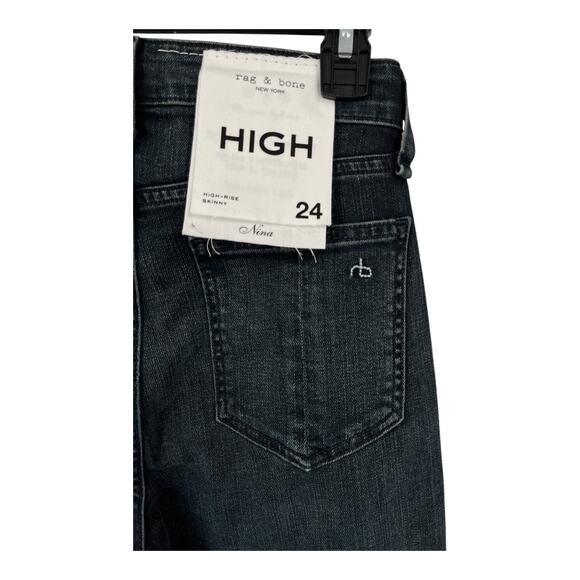 Rag & Bone Jeans High rise skinny dark blue size 24 - Picture 4 of 8